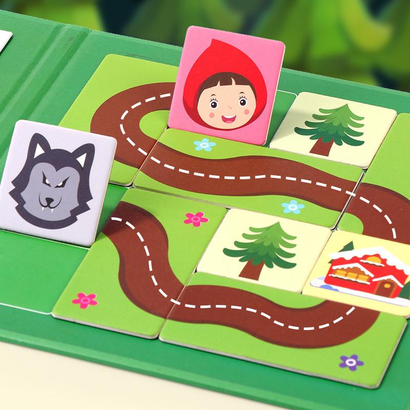 Rotkäppchen Grauer Wolf Puzzle Spielzeug Für Kinder Mit Pfadplanungs-Herausforderung Und Pädagogischen Logikfähigkeiten