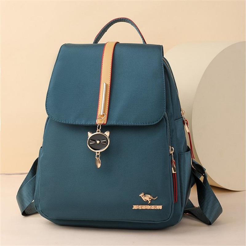 Schoolbag Double Shoulder Women's Bag Spring and Summer New Fashionable Versatile Women's Bag Simple Solid Color Large Capacity Student Backpack