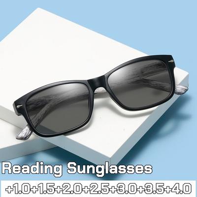 High Definition Eye Protection Reading Sunglasses Fashion Square Frame Anti Blue Light UV Protection Eyewear Driving Sunshades