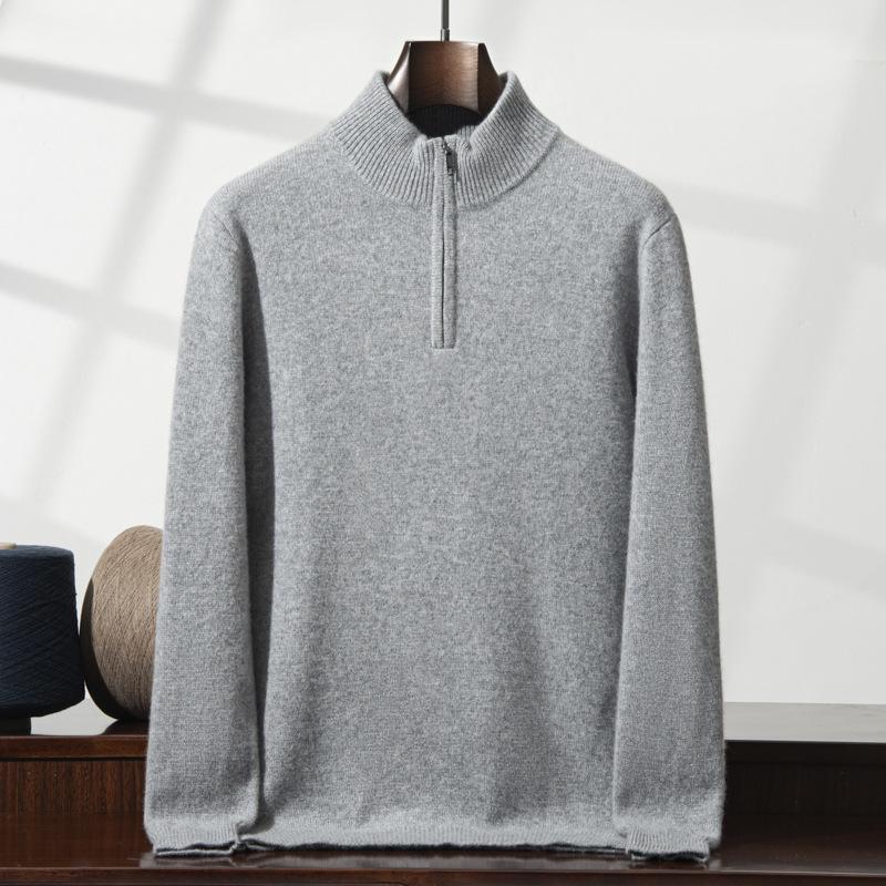 New versatile cashmere shirt knitted half zipper half turtleneck outer with warm and skin-friendly sweater