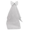Flower Girl Veil Bow Veils with Hair Clip Wedding Hair Accessories White