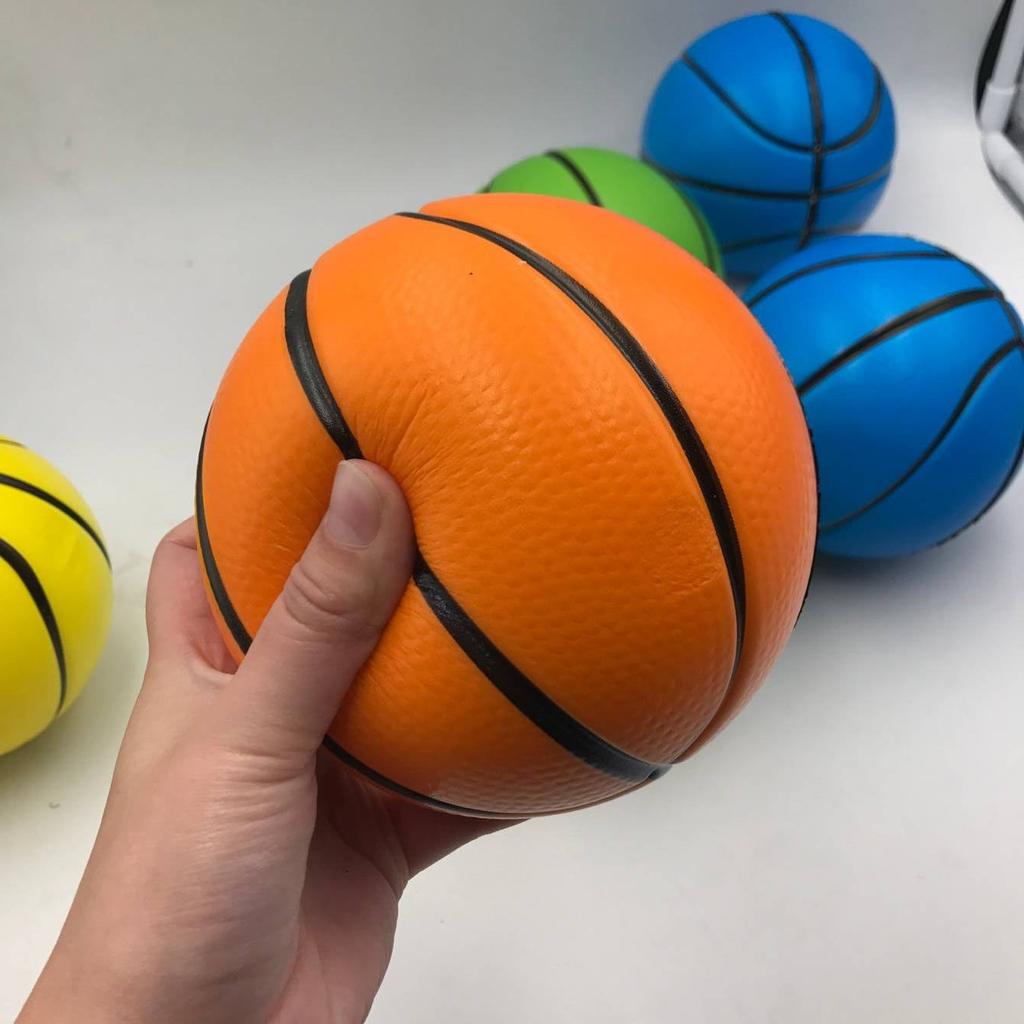 12,5 CM Diameter Fodbold Basketball 5,5 Tommer PU Svamp Solid Blød Bold Indendørs Børnelegetøj Interaktiv Indendørs Stille Bold