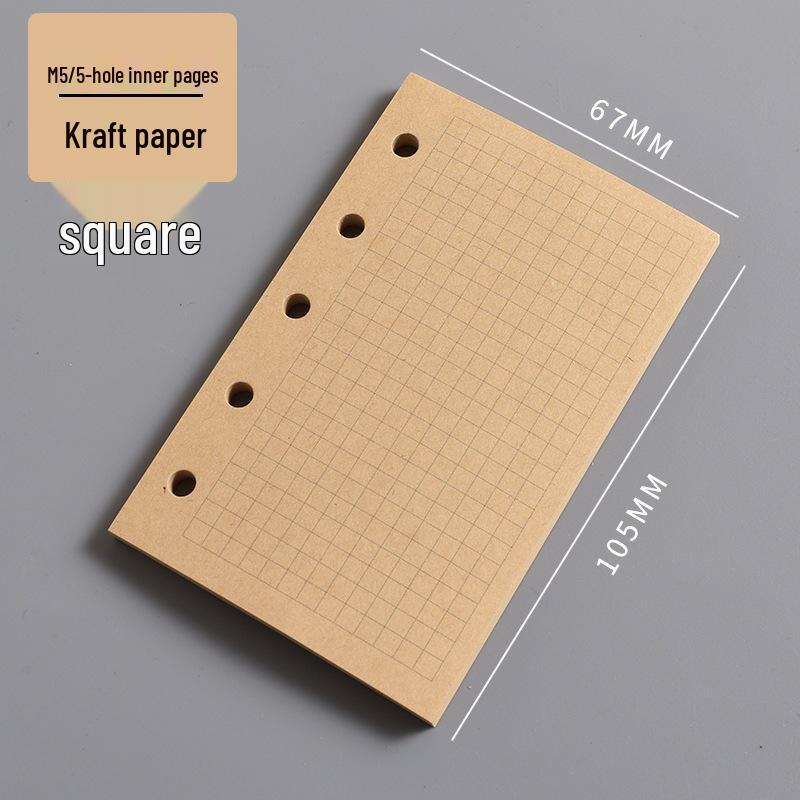 In-Stock A8 M5 Planner Refillable Loose-Leaf Inner Pages: Grid, Blank, Vertical Line, Weekly Plan, One Page Per Day, Punch-In Style.