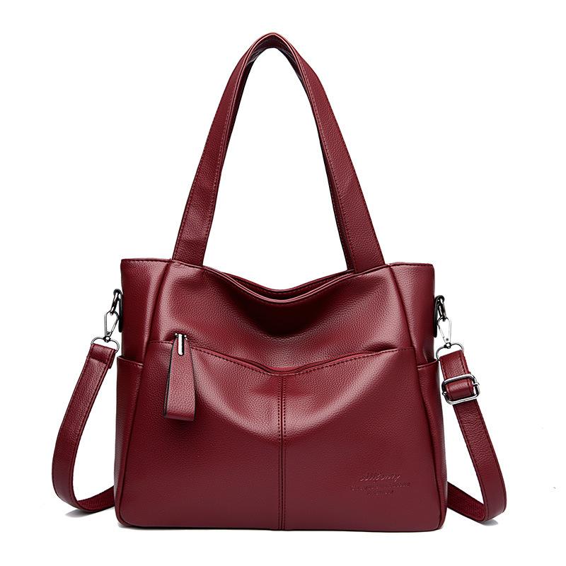 Single-shoulder Bag Ladies' Bag Fashionable and Versatile Tote Bag Soft Leather Hand-held Crossbody Bag