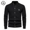 Ralph Lauren Haftowany Jesienno-Zimowy Nowy Trend Jednokolorowy Sweter Rozpinany Męski Sweter Biznesowy Wysokiej Jakości Sweter Sweter Dzianinowy