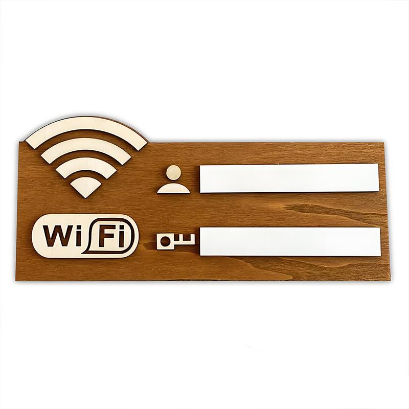 

Wooden WiFi Password Sign Board - Reusable Handwritten WiFi Notice, Wall-Mounted Sign for Cafe Restaurant Hotel Shop Decor
