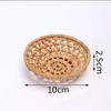 Rattan Woven Tray Convenience Store Handmade Round Basket Food Craft Rattan Tray for Food Fruit Storage Breadbasket Organizer