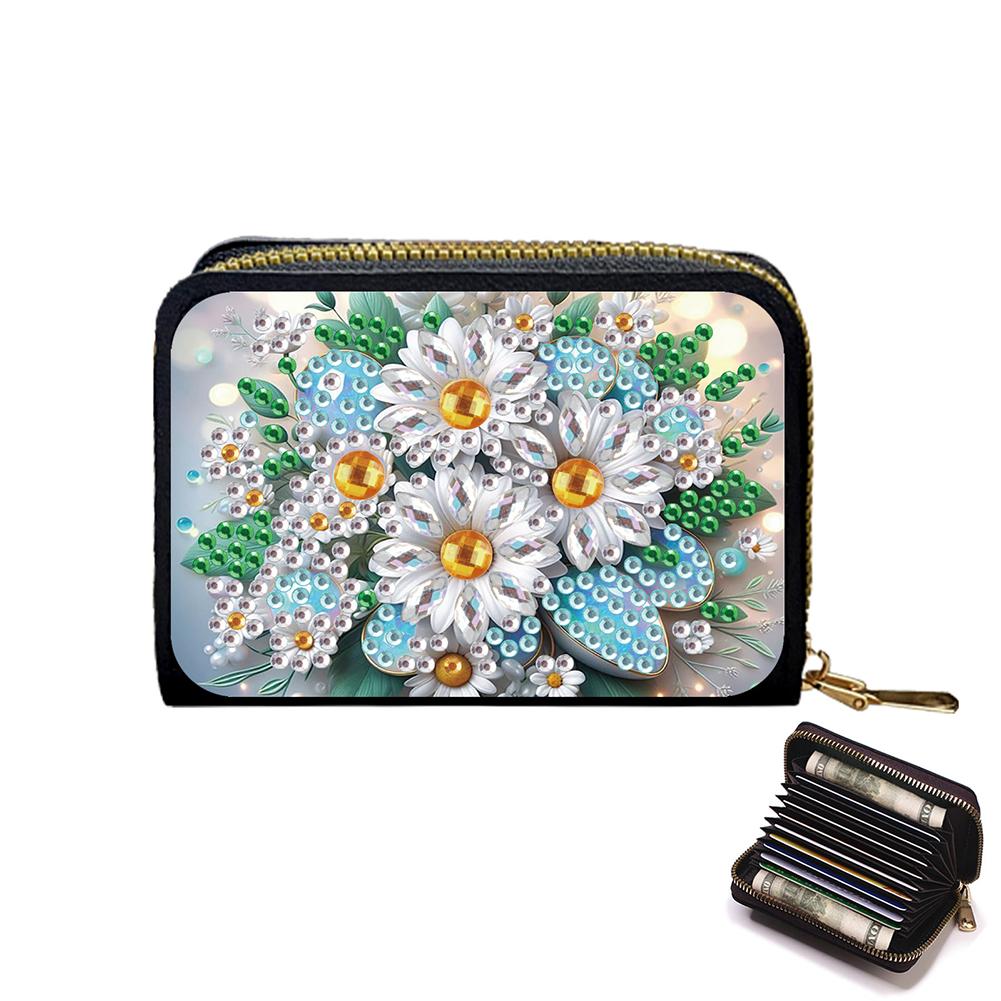 Exquisite Pattern DIY Diamond Painting Card Holder Wallet Purse Rhinestone Mosiac Zipper Wallet Handbag Female Outdoor Bag