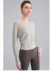 Women's Quick-Dry Long-Sleeve Slimming T-Shirt for Running, Yoga & Outdoor Activities.