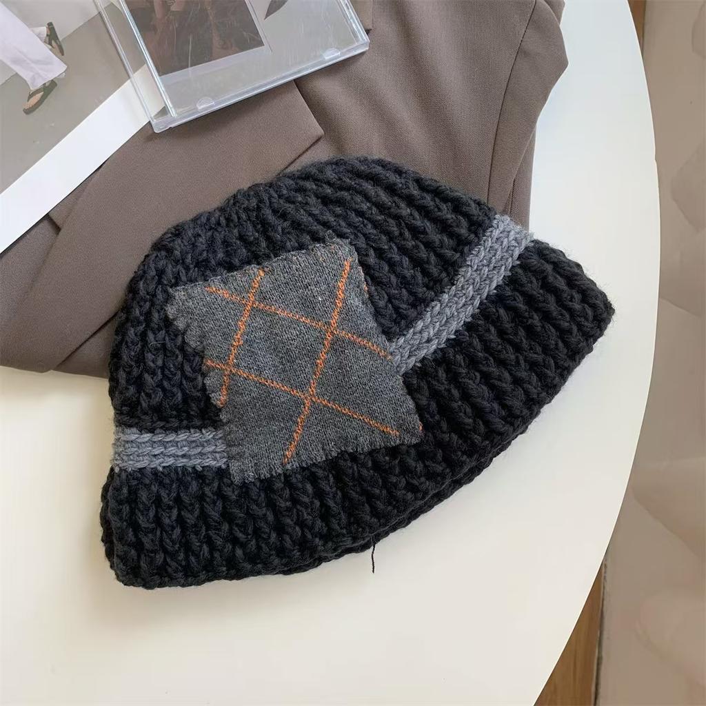 Handmade Warm Fisherman's Hat for Women, A Rare and Versatile Bucket Hat for Autumn and Winter, A Multi-color Thick Woolen Knitted Hat