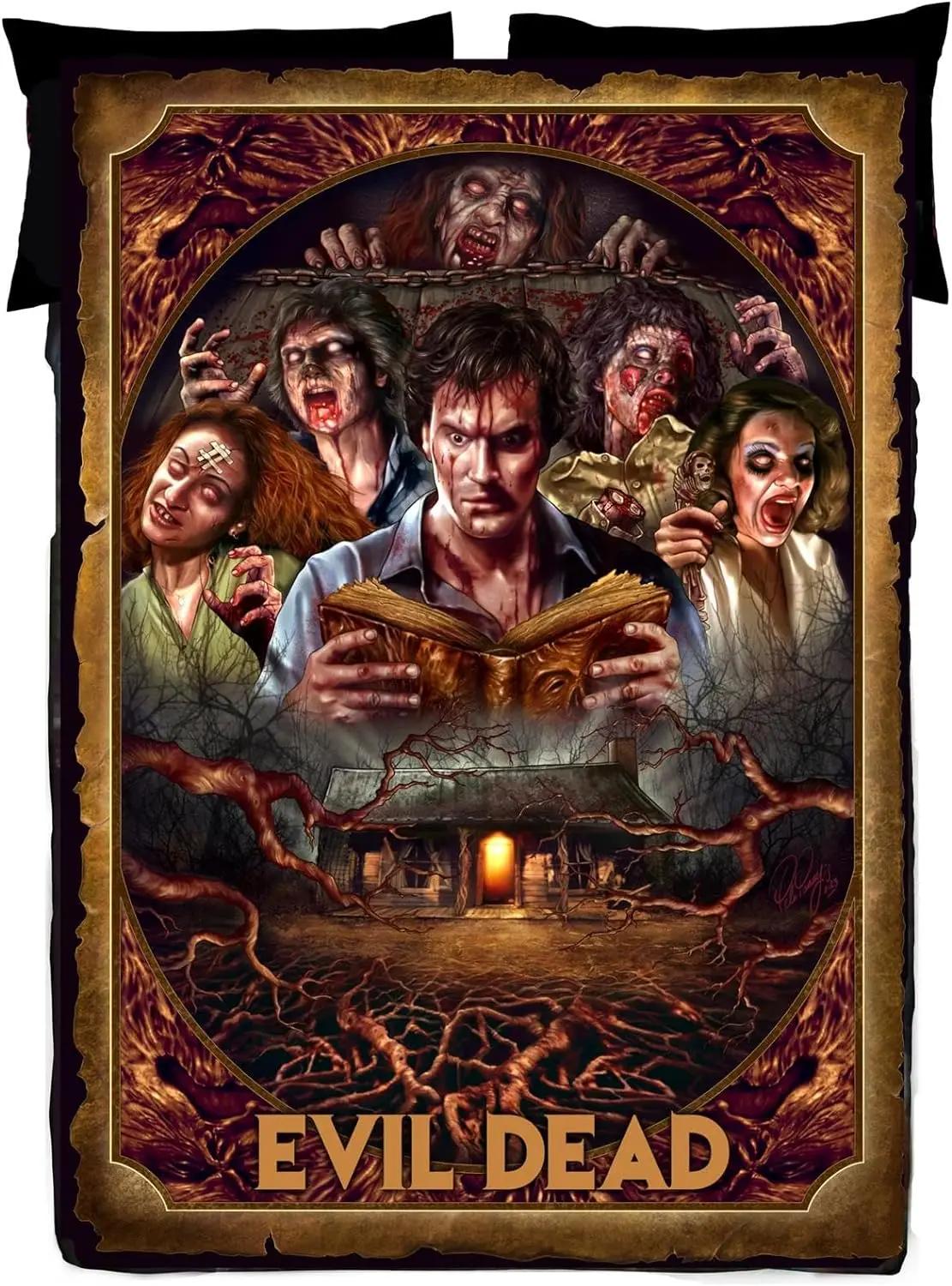 Jmg Household Supplies Unisex Coral Evil Dead Necronomicon Fleece Blanket, Horror Bedspread, Soft Tapestry, Peter Panayis Horror Movie Art Blankets
