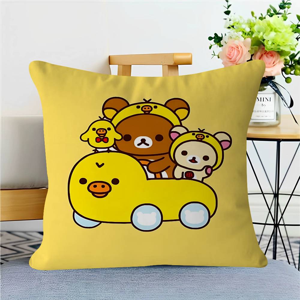 Cartoon R-Rilakkuma Pillowcase Toon Gift Cushion Cover Bedroom Home Sofa Chair Seat Decor Pillow Case