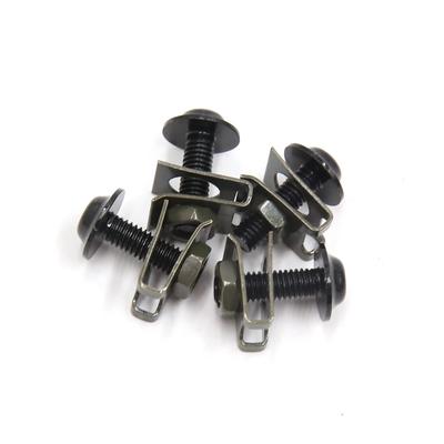 ACROPIX 4pcs Fairing Bolt Kit Fastener Clip Screws Motorcycle Sport Bike M6 Black