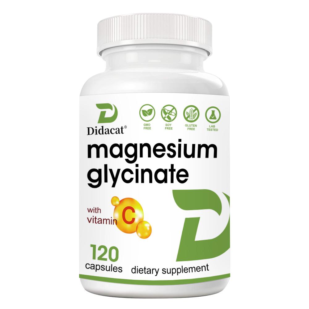 

Magnesium Glycinate 1000 Mg Dietary Supplement, With Vitamin C, 120 Capsules Per Bottle 120 Capsules