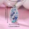 Blue Crystal Aqua Stone Pendant Zircon Necklaces for Women Vintage Silver Color Chain Necklace Wedding Jewelry  Accessory