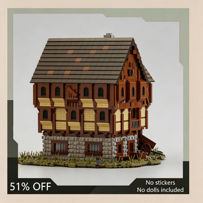 5098PCS Medieval Tavern House MOC Building Blocks Architecture DIY Assembly Creative Toy Collection Display Educational Gift