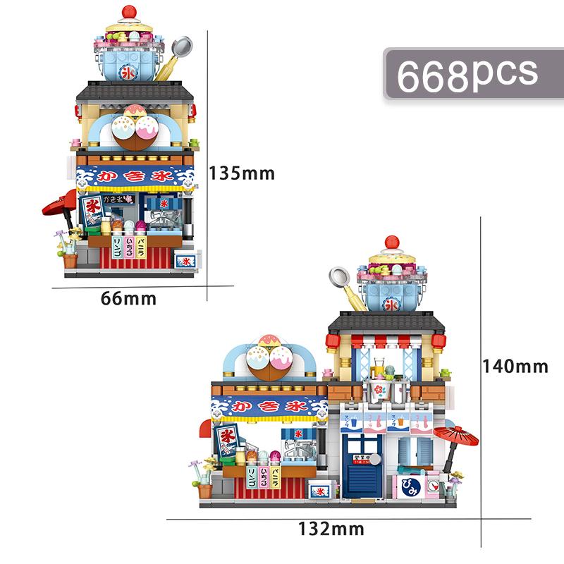 

City Street View Building Blocks Cute Bear Folding Cafe Model Assembly Bricks Adult Children Educational Toy Gift Home Decor