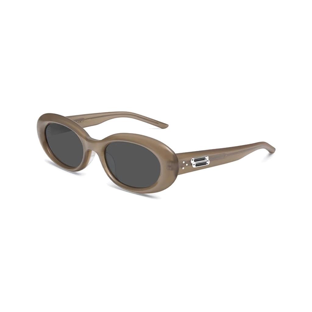 Gentle Monster Metal Accented Oval Sunglasses Unisex sunglasses Brown MOLTA-BRC9