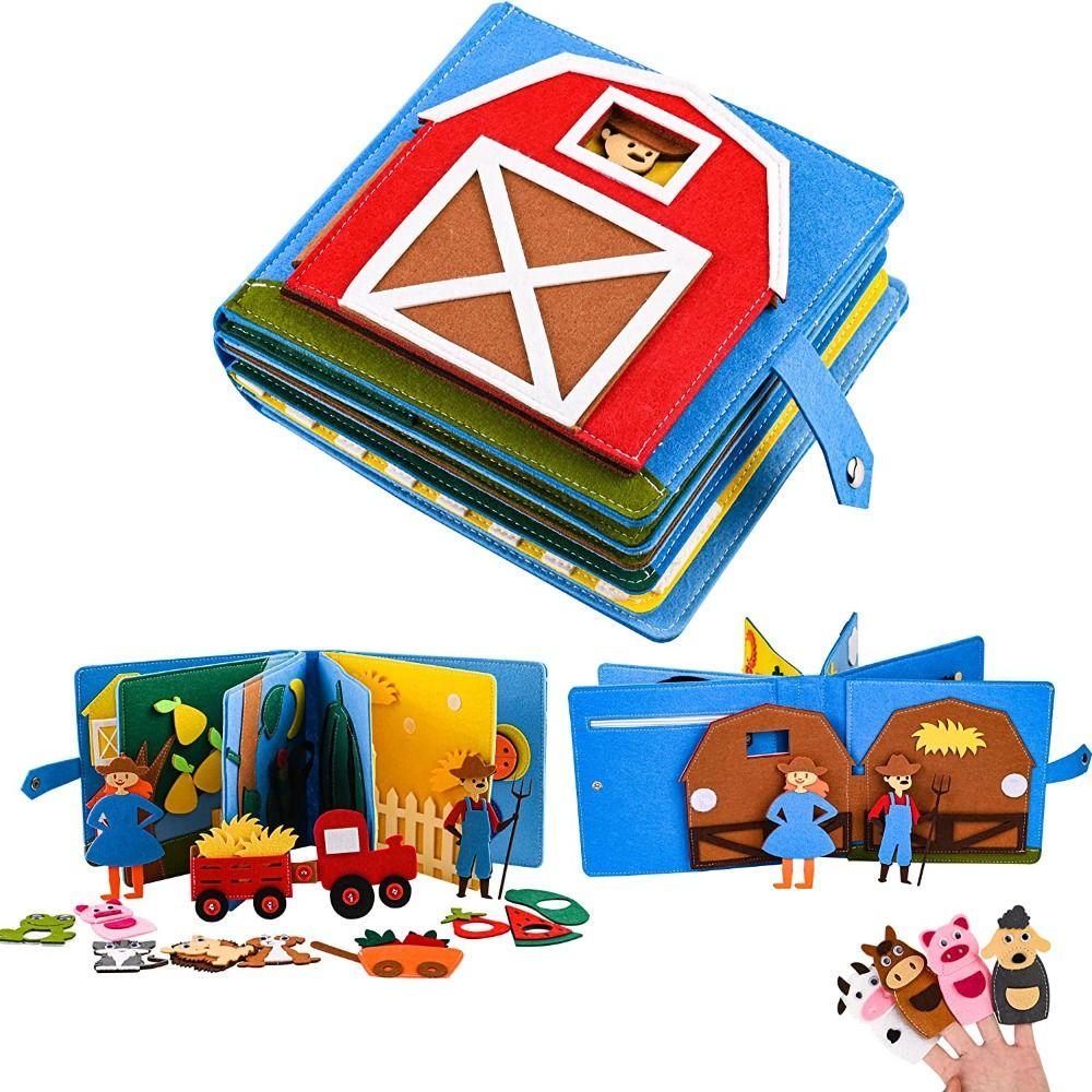 

Learning Storytelling Cloth Book Washable Felt Busy Board Book Children Toys A