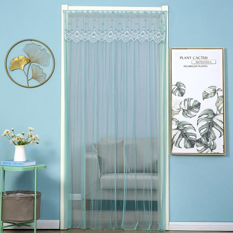 1PC Lace Trim Door Net Screen Mosquito Proof Lace Door Curtain Door Nets Summer Fly Insect Bedroom