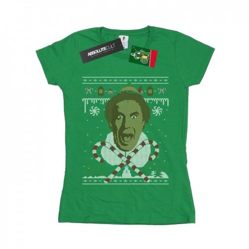 

Elf Womens/Ladies Christmas Fair Isle Cotton T-Shirt XXL білий
