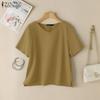 ZANZEA Women Casual V-Neck Summer Short Sleeve Cotton T-Shirts
