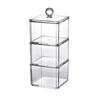 Acrylic Stackable Swab & Jewelry Box with Lid – 1/2/3 Layers, Transparent Rectangular Design