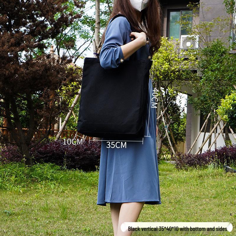 Customizable White Canvas Tote Bag with High-End Feel