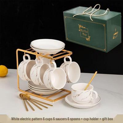 Leichter Luxus Europäisches Keramik-Kaffeebecher-Set mit Ständer