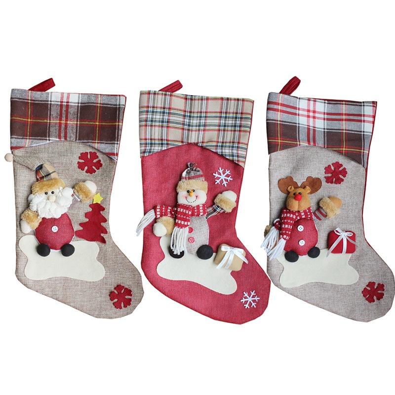 Christmas Decorations Pendants Arrangements New Year Gifts Santa Snowman Socks Christmas Socks Gift Bags