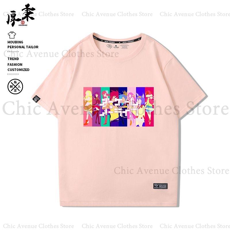 Anime NO GAME NO LIFE Series Print Tshirt for Unisex Women Cotton Tshirt Summer Tops Short Sleeve Tee Daily Clothes Casual T Shirt