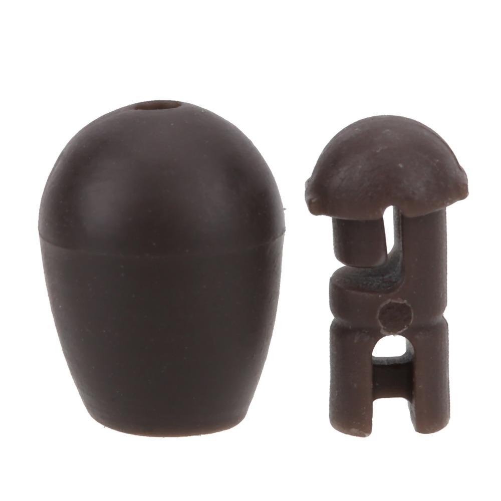 

50PCS Lightweight Fishing Connector Beads ABS Hook Links Beads Carp Fishing Brown-L