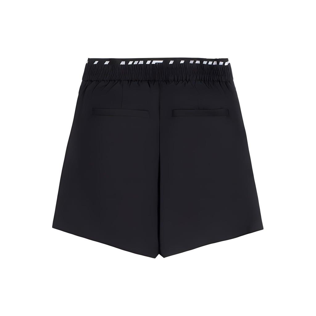 Li Ning Plain Pleated Straight Casual Shorts Women shorts Black AKSS046-3
