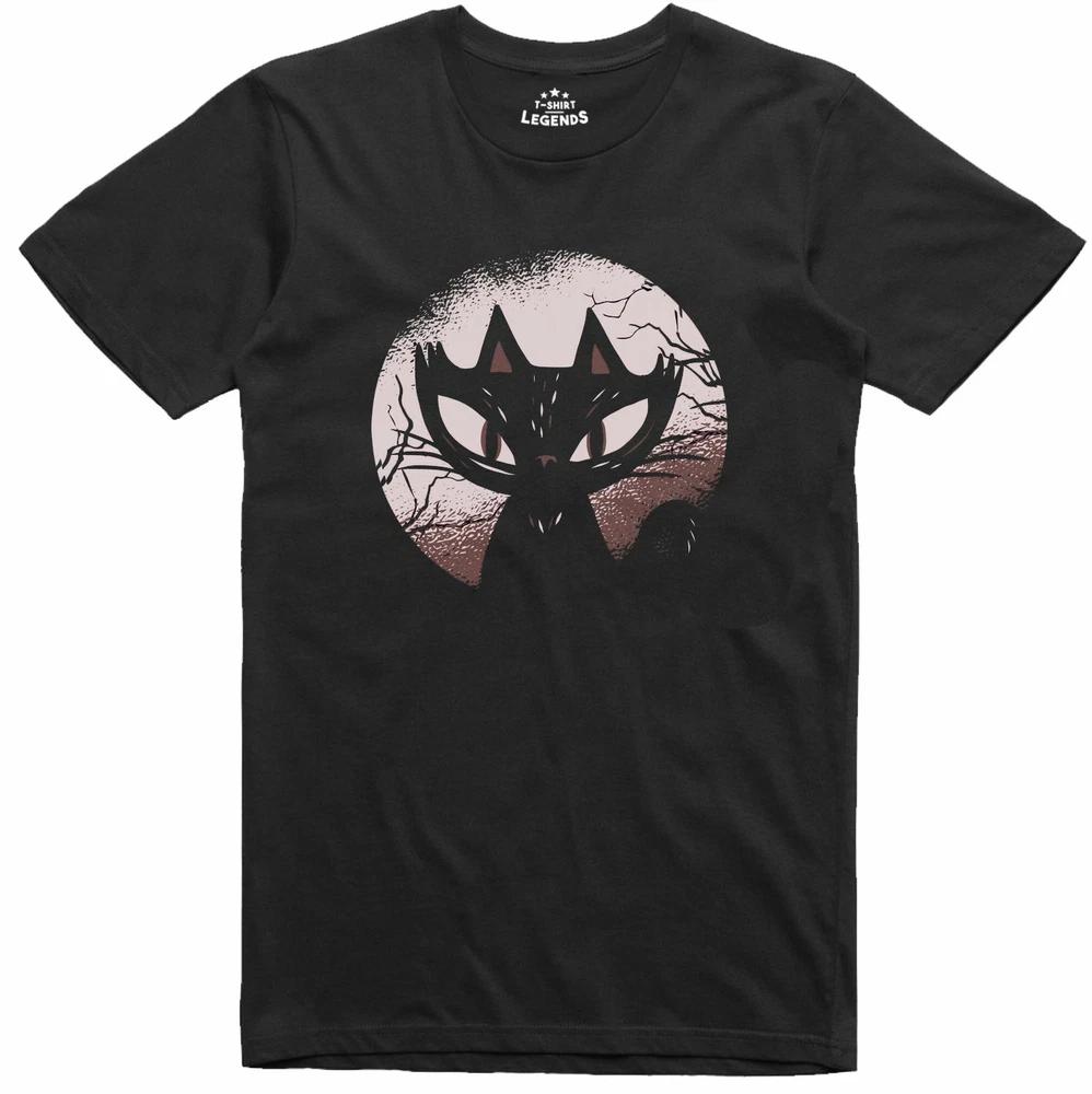 Spooky Cat Regular Fit 100 Cotton Funny T Shirt S