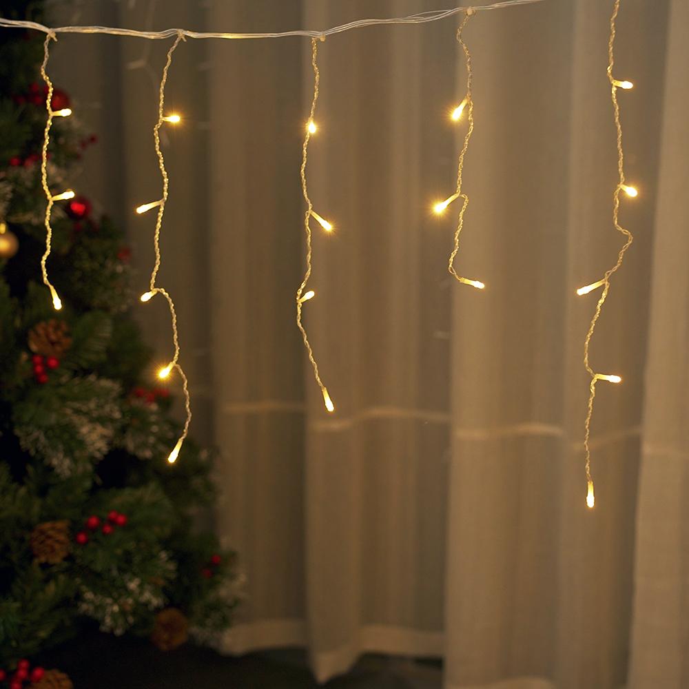 Outdoor Waterproof Led Droop 0.3-0.6m Curtain Christmas Icicle String Light Party Garden Stage Outdoor Decorative Fairy Light