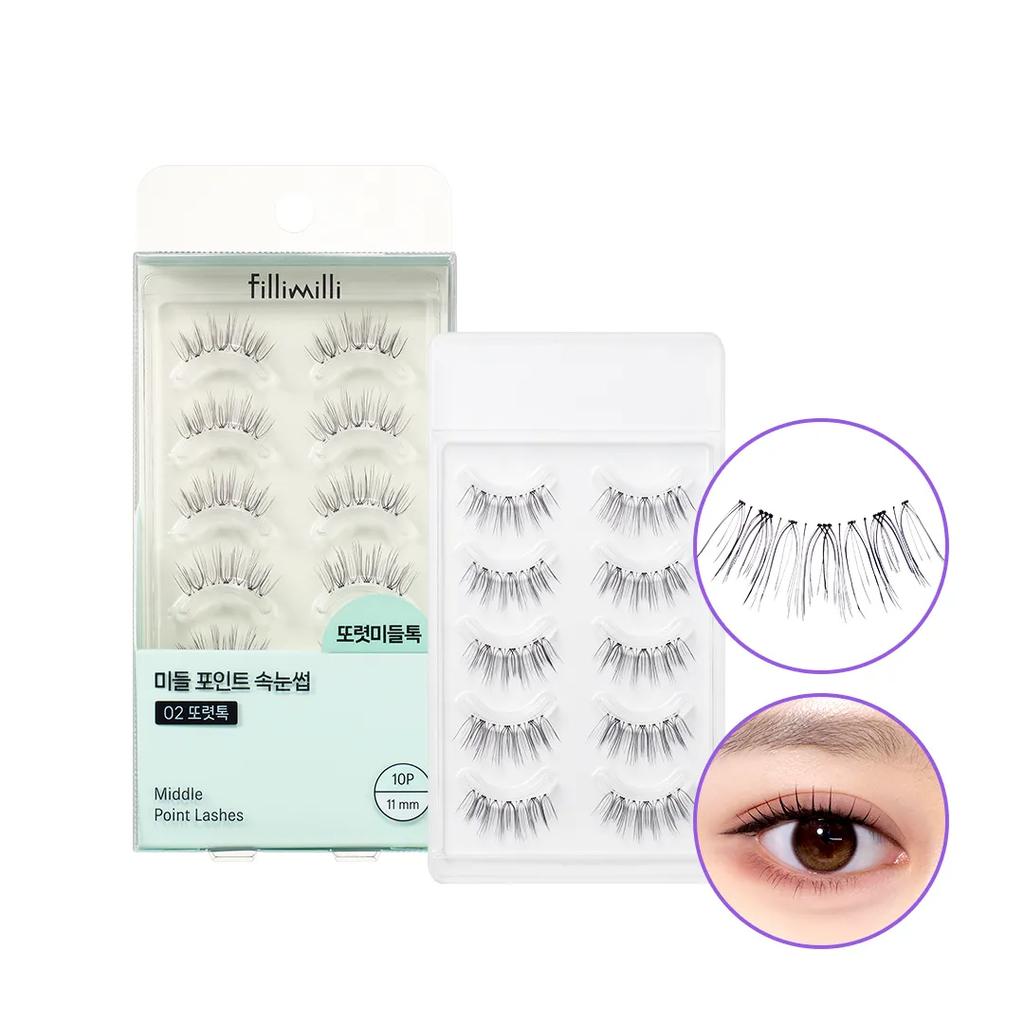 Fillimilli Middle Point Eyelash 02 CLEAR TOK (11mm) (10P)