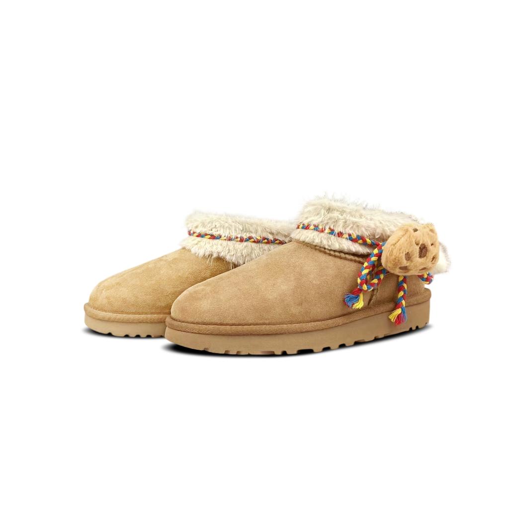 UGG CLASSIC ULTRA MINI Sheepskin Thermal Ankle Length Snow Boots Women's Chestnut Brown 1116109-CHE(Team401-)
