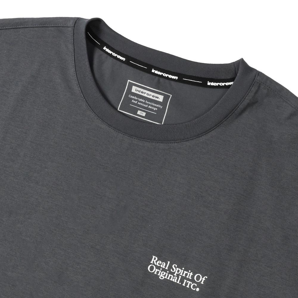 INTERCREW Functional Short Sleeve T-Shirt With Embroidered Points D-Gray Ita2Xr04Adg