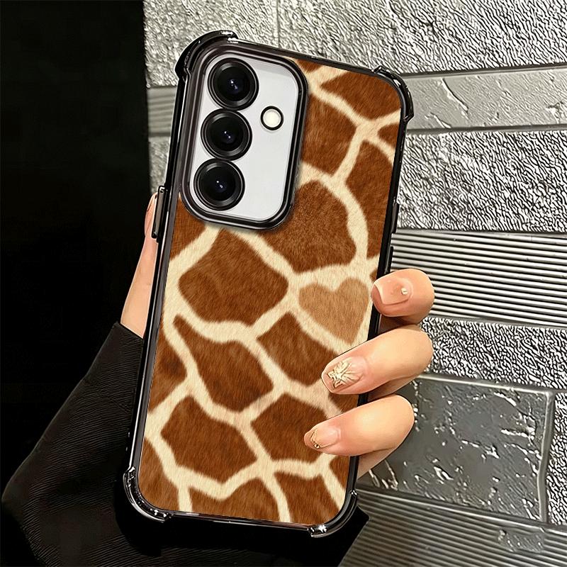 Giraffe Animal Pattern Plating Phone Case For Samsung A17 A07 A37 A57 A16 A56 A15 A55 A14 A54 A13 A53 A26 A36 A25 A35 A24 A34 A2