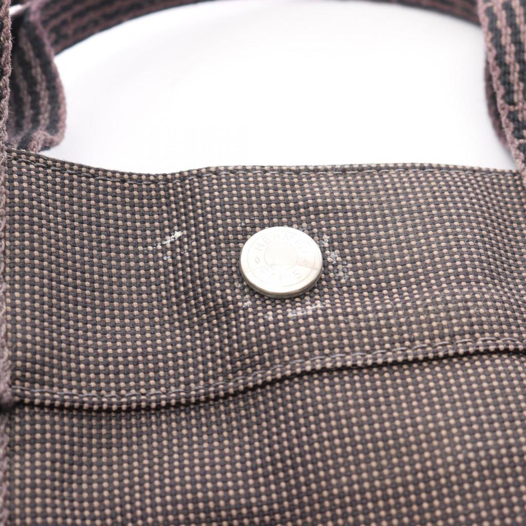 Used HERMES HerlineMM Tote Bag canvas Nylon canvas Gray Used unisex