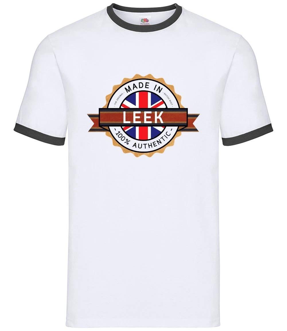 Made In Leek - Mens Ringer - Town City Village Born Love Live Homewtown S