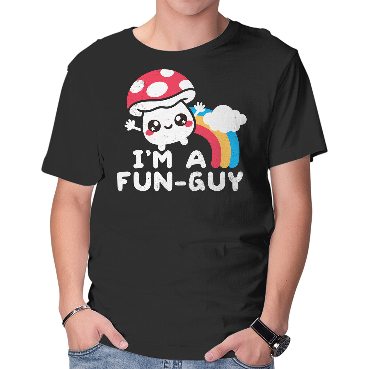 Unisex Crew Neck T-Shirt I m A Fun Guy Graphic Short Sleeve Casual Tee XXL