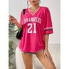 Los Angeles Nummer 21 Fotball T-skjorte For MennKvinner Sommer Oversize Strand Surf T-skjorte Harajuku Trend Kortermet Streetwear Topper
