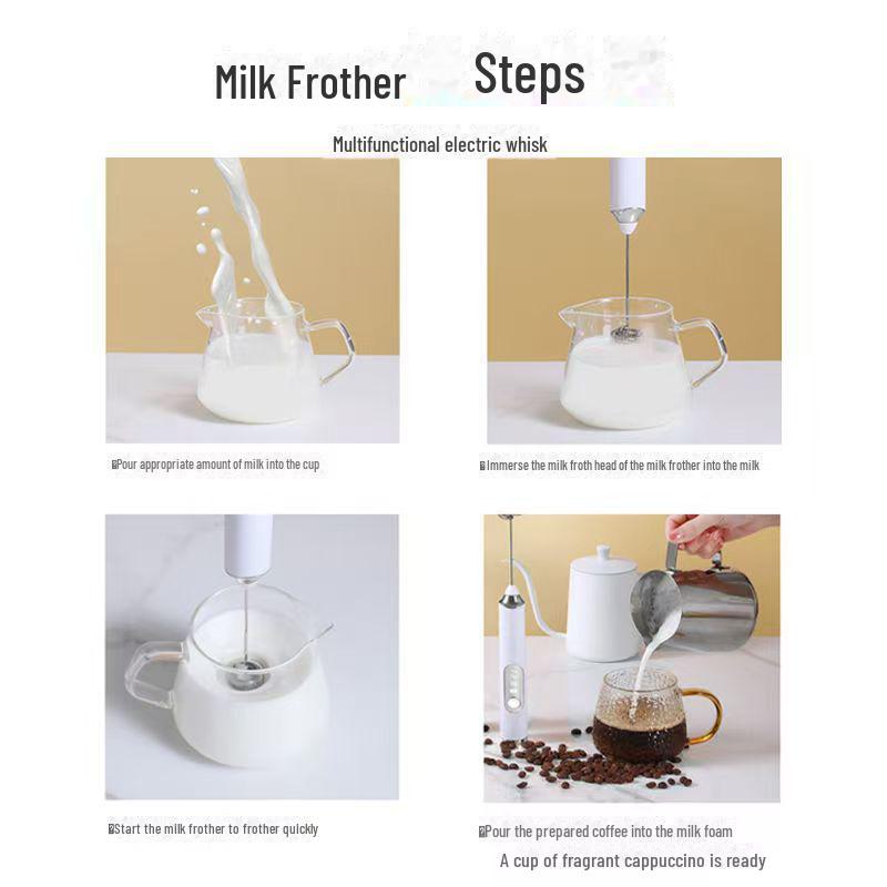 Rechargeable Electric Handheld Milk Frother & Egg Beater