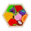 Wooden Creative 3D Cartoon Panel Puzzle Stacked Building Blocks Baby Early Education Hexagon Puzzle Toys For Birthday Gift