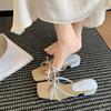 Fashion Flip-flops, Women Wear 2025 New Summer Half - Toe Sandals, Fashion Casual Mid-heel Chunky Sandals, Women's Shoes