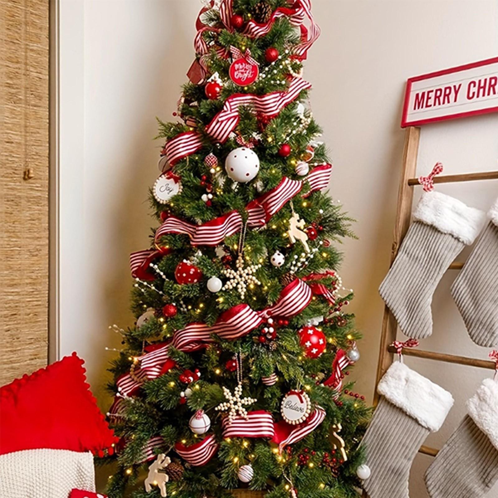 Рождественская красная и белая клетчатая лента — фото 3