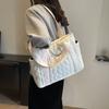Quilted Tote Bags for Women Fashionable Multi-Color Large Capacity Shoulder Bags Versatile Casual Handbags