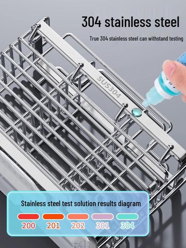 304 Stainless Steel 3-Compartment Chopstick Holder