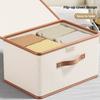 Oxford Cloth Collapsible Clothes Storage Bin With Lid For Bedroom Organizer